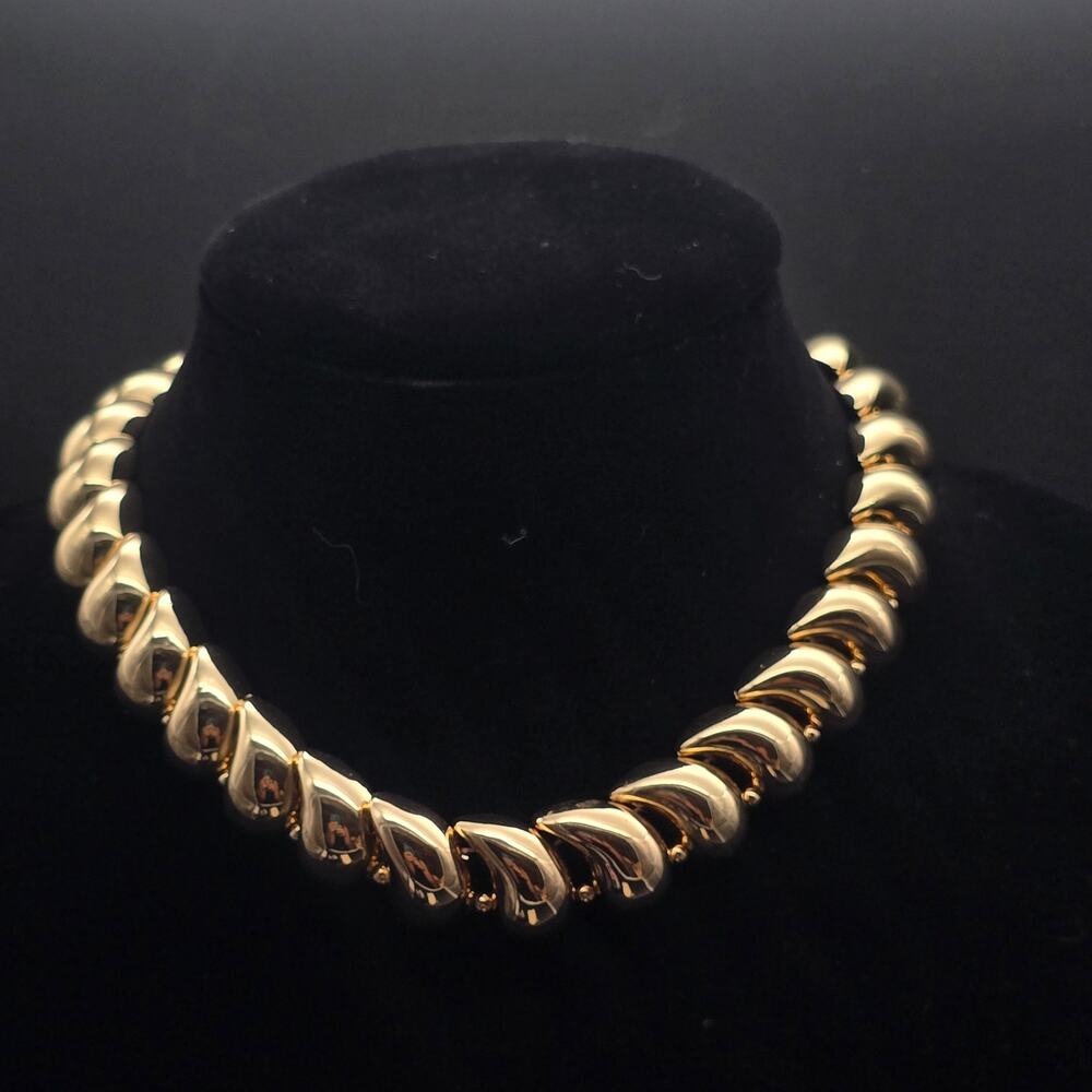 Open Edit Gold Tone Link Chain Necklace Collar NWT New